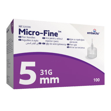 Embecta Micro-Fine 5 mm 31G, igle za peresnike (100 igel)