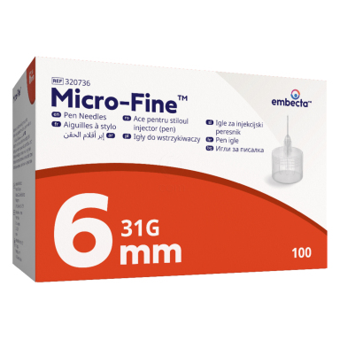 Embecta Micro-Fine 6 mm 31G, igle za peresnike (100 igel)