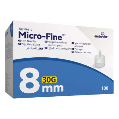Embecta Micro-Fine 8 mm 30G, igle za peresnike (100 igel)