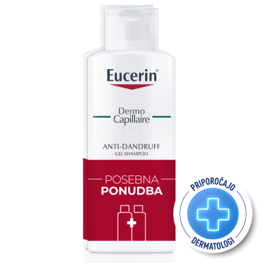 Eucerin DermoCapillaire, šampon proti suhemu prhljaju (2 x 250 ml)