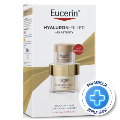 Eucerin Hyaluron-Filler Elasticity Xmas Set, dnevna krema ZF 30 + mini nočna krema (50 ml + 20 ml)