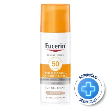 Eucerin Sun Photoaging Control, fluid za obraz v odtenku Medium - ZF50+ (50 ml)