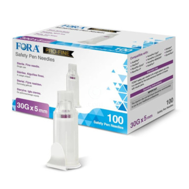 FORA Model C, varna igla za inzulinske peresnike 30G × 5 mm (100 igel)