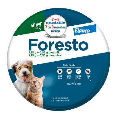 Foresto, ovratnica proti zajedavcem - do 8 kg (1 ovratnica)