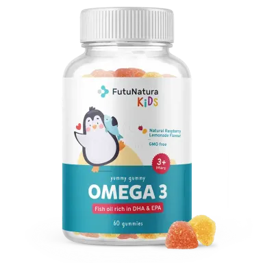 FutuNatura Kids Omega-3, gumiji za otroke, gumi bonboni (60 bonbonov)