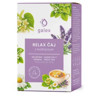 Galex Relax, zeliščni čaj z baldrijanom (40 g)