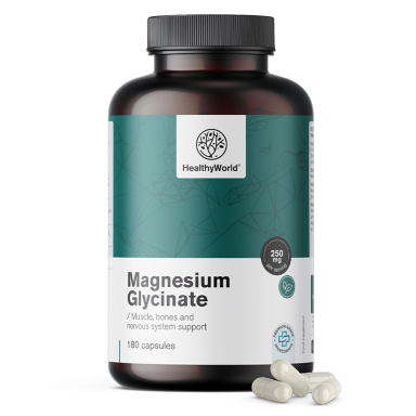 HealthyWorld Magnezijev glicinat 250 mg, kapsule (180 kapsul)