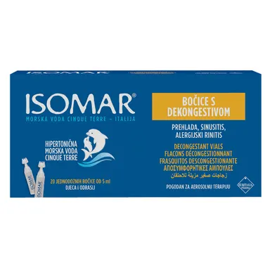 Isomar, hipertonična morska voda - raztopina - ampule (20 x 5 ml)