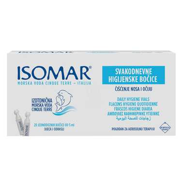 Isomar, izotonična morska voda - raztopina - ampule (20 x 5 ml)