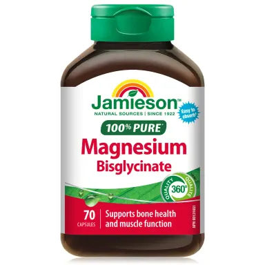 Jamieson 100% čist Magnezij bisglicinat 100 mg, kapsule (70 kapsul)