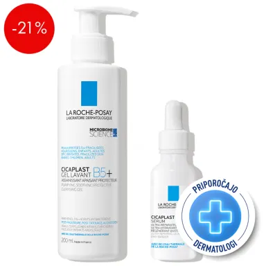 LRP Cicaplast, protokol za obnovitev bariere razdražene kože obraza (200 ml + 30 ml)