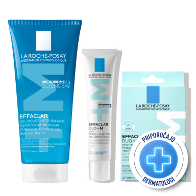 LRP Effaclar, protokol za kožo nagnjeno k nepravilnostim (200 ml + 40 ml + 22 obližev)