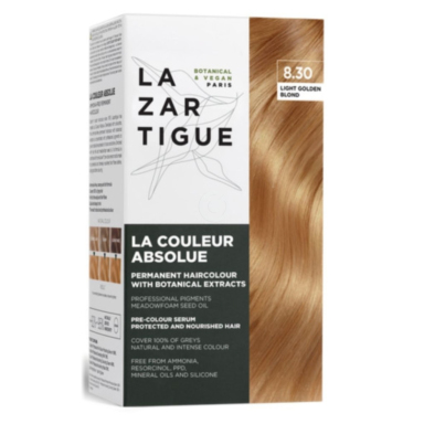 Lazartigue, veganska barva za lase - zlato svetli blond 8.30 (komplet)