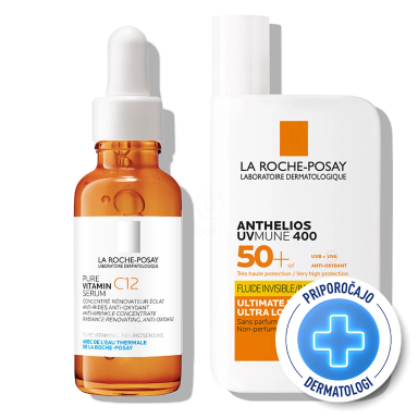 LRP Anti-Age, protokol z vitaminom C - C12 Serum in UVMune Fluid - ZF50+ (30 ml + 50 ml)