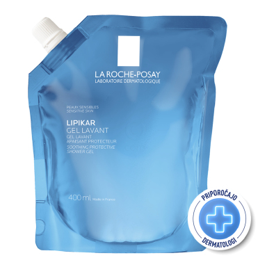 LRP Lipikar, gel Lavant za prhanje za občutljivo in suho kožo - Refill (400 ml)