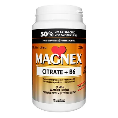Magnex Citrate 375 mg + B6 Vitabalans, tablete - paket (150 tablet)