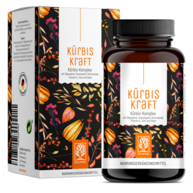 Naturtreu Kompleks iz bučnih semen, palmeta in granatnega jabolka, kapsule (120 kapsul)