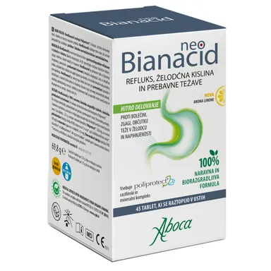 Neobianacid Aboca, žvečljive tablete - okus limona (45 tablet)