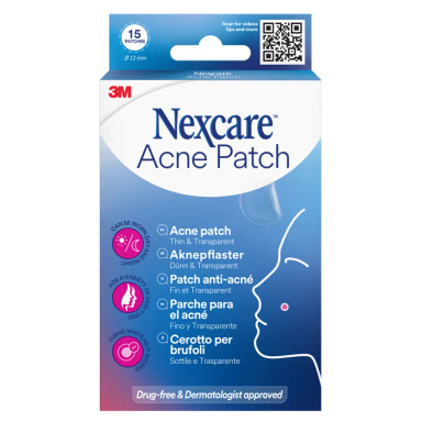 Nexcare Acne Patch, obliži za akne (15 obližev)
