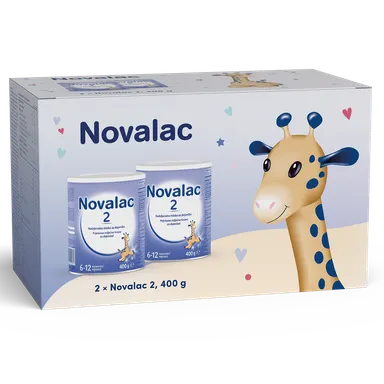 Novalac 2, nadaljevalno mleko za dojenčke - paket (2 x 400 g)