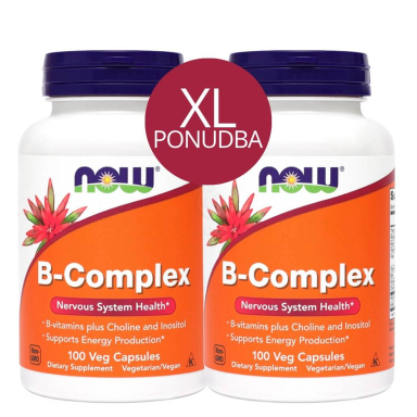 NOW B-Kompleks, vegetarijanske kapsule - paket (2 x 100 kapsul)