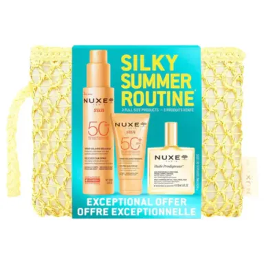 Nuxe Sun Set, svilnata poletna rutina za zaščito pred soncem (50 ml + 150 ml + 50 ml)