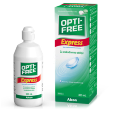 Opti-free Express, večnamenska raztopina za mehke kontaktne leče (355 ml)