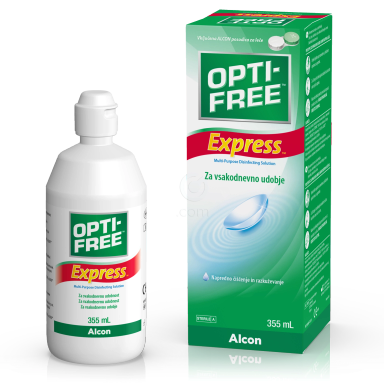 Opti-free Express, večnamenska raztopina za mehke kontaktne leče (355 ml)