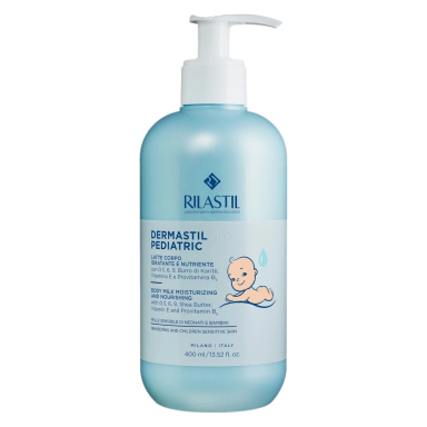 Rilastil Dermastil Pediatric, mleko za obraz in telo - plastenka s pumpico (400 ml)