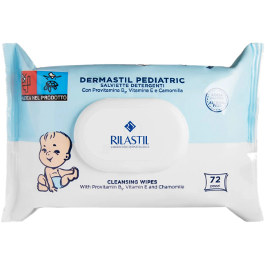 Rilastil Dermastil Pediatric, robčki za čiščenje in pomirjanje kože (72 robčkov)
