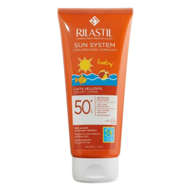 Rilastil Sun System Baby Velvet, losjon za zaščito pred soncem - ZF50+ (200 ml)