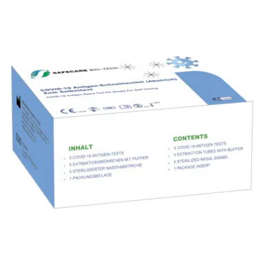 Safecare COVID-19, hitri antigenski test za samotestiranje (5 testov)
