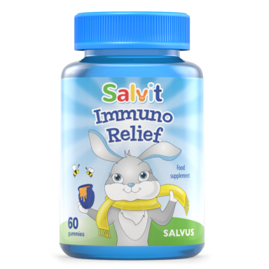 Salvit Immuno Relief, gumijasti bonboni z aromo maline (60 gumijastih bonbonov)