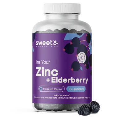 Sweet Nutribites Cink z bezgom, gumijasti bonboni (90 gumijastih bonbonov)