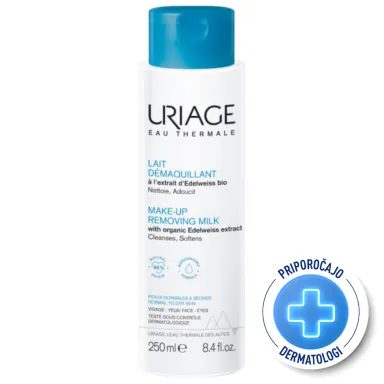 Uriage Eau Thermale, nežno čistilno mleko za obraz in predel okoli oči (250 ml)