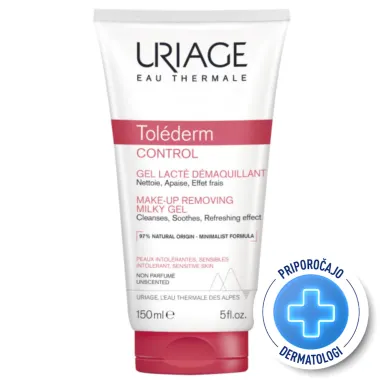 Uriage Tolederm Control, mlečni gel za odstranjevanje ličil (150 ml)