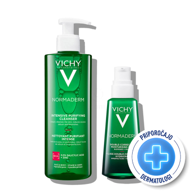 Vichy Normaderm, protokol za mastno in k aknam nagnjeno kožo za odrasle (50 ml + 400 ml)