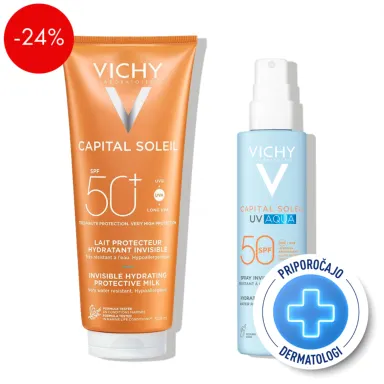 Vichy Capital Soleil, protokol - družinska UV zaščita za plažo (200 ml + 150 ml)