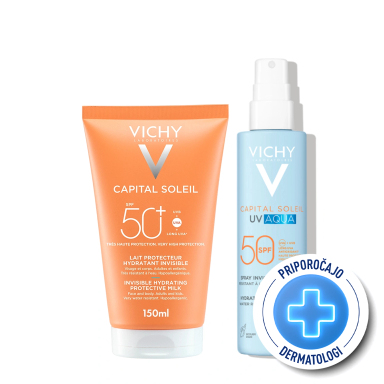 Vichy Capital Soleil, protokol - družinska UV zaščita za plažo (200 ml + 150 ml)