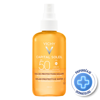 Vichy Capital Soleil, Bronz vodica za poudarjen videz zagorele polti - ZF50 (200 ml)