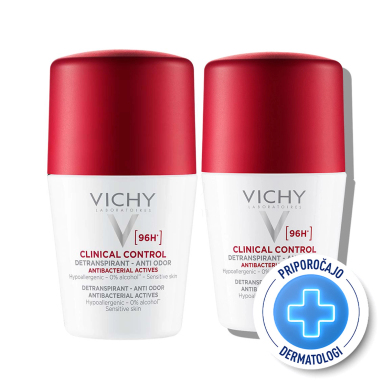 Vichy Deo-Duo Clinical Control, protokol - roll-on dezodorant do 96 ur (2 x 50 ml)