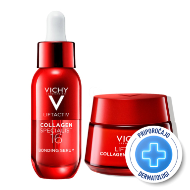 Vichy Liftactiv, protokol proti gubam in za spodbujanje proizvodnje kolagena (30 ml + 50 ml)