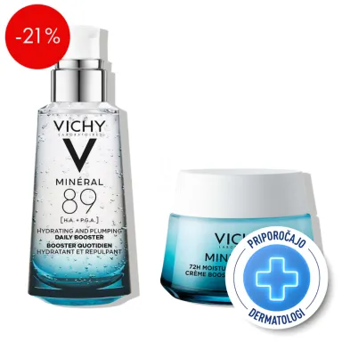 Vichy Mineral 89, protokol za intenzivno navlaženo in močnejšo kožo za vse tipe kože (2 x 50 ml)