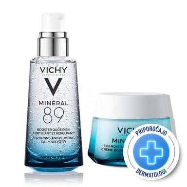 Vichy Mineral 89, protokol za intenzivno navlaženo in močnejšo kožo za vse tipe kože (2 x 50 ml)