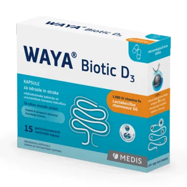 Waya Biotic D3, kapsule za odrasle in otroke (15 kapsul)