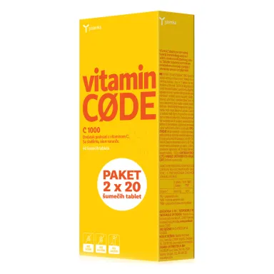 Yasenka Vitamin Code C 1000, paket ( 2 x 20 šumečih tablet)