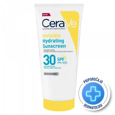 CeraVe Sun, nevidni losjon za zaščito pred soncem - ZF30 (177 ml)