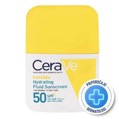 CeraVe Sun, nevidni vlažilni fluid za zaščito pred soncem - ZF50 (50 ml)