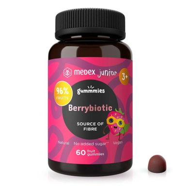 Medex, funkcionalni sadni bonboni Berrybiotic Junior (60 bonbonov)