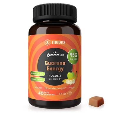 Medex, funkcionalni sadni bonboni Guarana Energy (40 bonbonov)